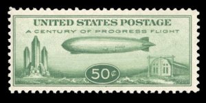 United States, Air Post #C18 Cat$75, 1933 50c green, never hinged