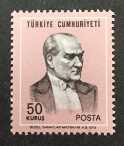 Turkey 1970 #1836, Kemal Ataturk, MNH.