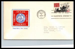 #1181 Battle of the Wilderness Civil War - OCEAN COUNTY STAMP CLUB Cachet