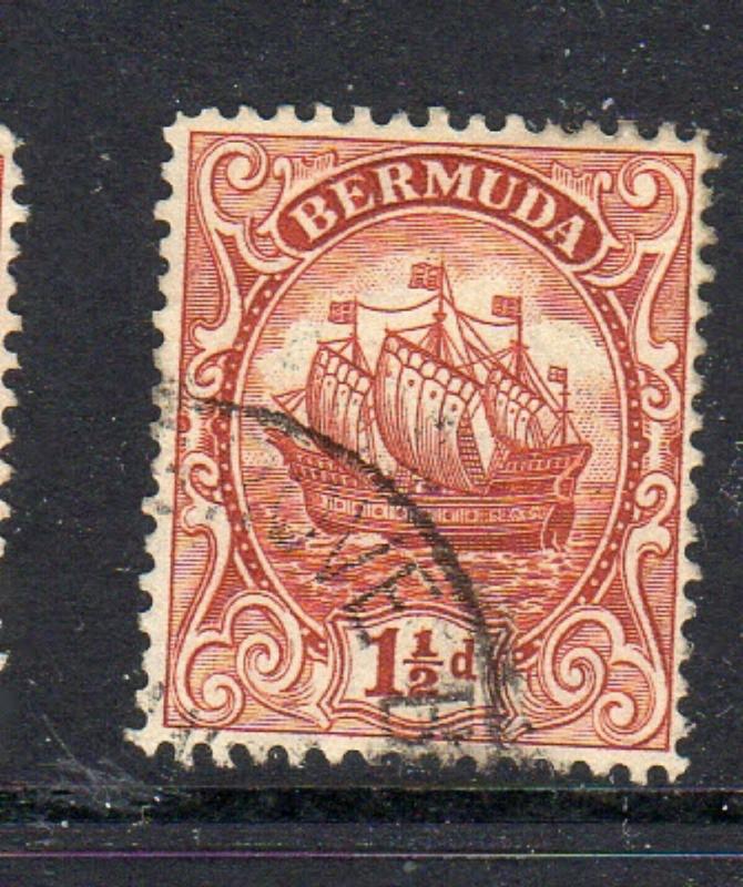 BERMUDA #84  1934  1 1/2p CARAVEL    F-VF USED  b