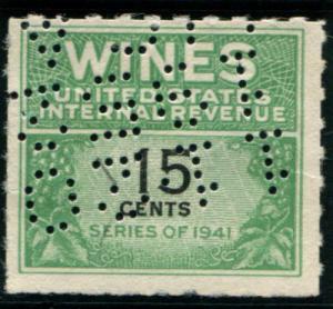 RE127 US 15c Wine Stamp, used cv $2.75