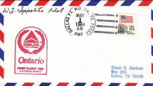 1984, 1st Flt., Dallas-Ft. Worth to Ontario, Canada, See Remark (22111)