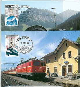 14735 - LIECHTENSTEIN - MAXIMUM CARD - EUROPE - TRAINS: 1988-
