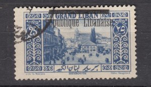 J42207 JL Stamps 1927 lebanon hv of set used #80 ovpt view