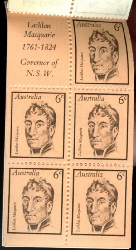 AUSTRALIA Sc#454a-457a 1970 Famous Australians Booklet Complete Mint NH