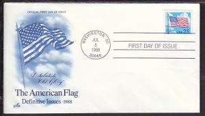 US Flag 1988 Artcraft U/A FDC BIN