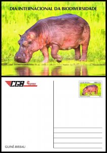 GUINEA BISSAU 2023 - STATIONERY CARD - HIPPOPOTAMUS HIPPOPOTAMUS-