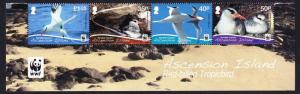 Ascension WWF Red-billed Tropicbird 4v Strip WWF Logo 2011 MNH SG#1113a-1116a