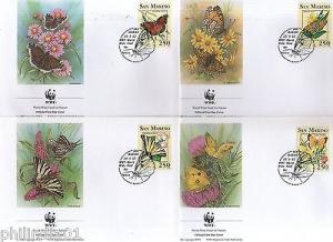 San Marino 1993 Butterflies Insects Sc 1281-84 Wildlife F...