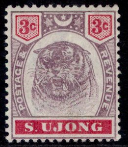 MALAYSIA - Sungei Ujong QV SG55, 3c dull purple & carmine, NH MINT. Cat £32.