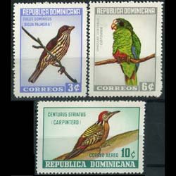 DOMINICA REP. 1964 - Scott# 596-7+C134 Birds Set of 3 NH