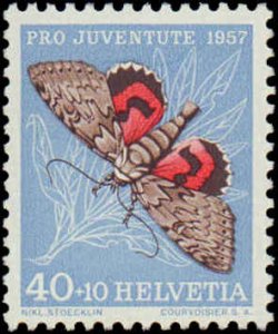 Switzerland #B267-B271, Complete Set(5), 1957, Insects, Butterflies / Moths, ...