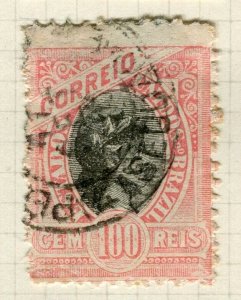 BRAZIL; 1890s classic Liberty issue used 100r. value