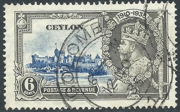 Ceylon, Sc #260, 6c Used