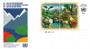 United Nations, New York, Worldwide First Day Cover, Birds, Animals