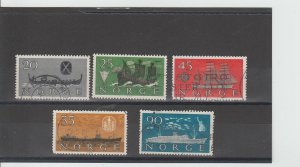 Norway  Scott#  382-386  Used  (1960 Norwegian Shipping Industry)