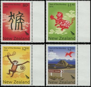 New Zealand 2016 Sc 2618-2621 Bird Monkey Chinese Zodiac CV $8.85