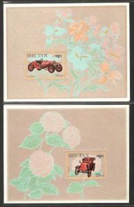 Bhutan 1984 Classic Cars Renault Simplex Transport Sc 440 Set of 2 M/s MNH # ...