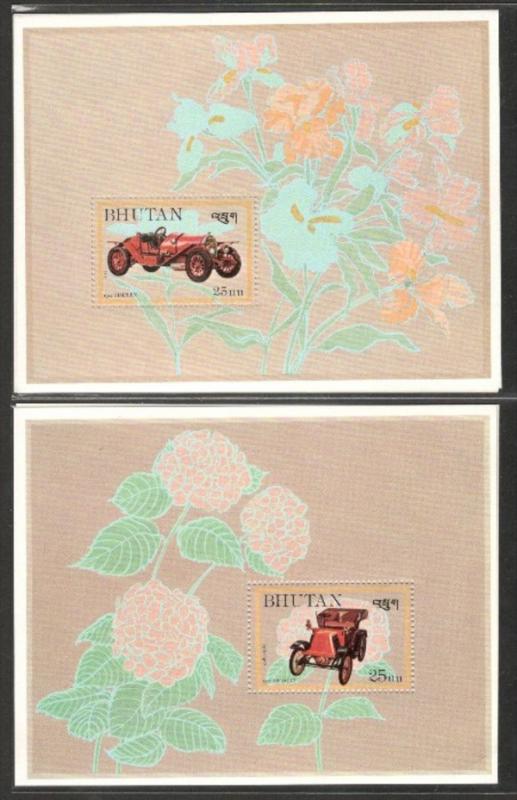 Bhutan 1984 Classic Cars Renault Simplex Transport Sc 440 Set of 2 M/s MNH # ...