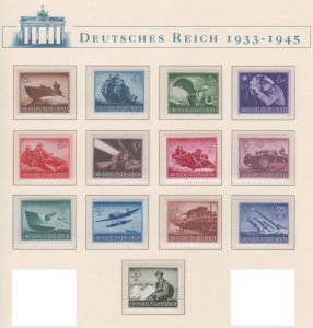 6. German Empire 1944 Hero Memorial Day ** MNH Mi 873-885 Sc B257-B269 Germany