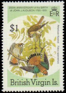 Virgin Island #520-523, Complete Set(4), 1985, Birds, Hinged