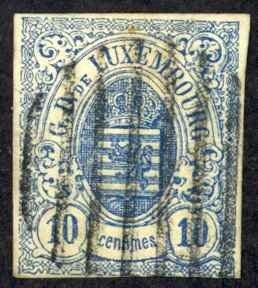 Luxembourg Sc# 7 Used (b) 1859-1864 10c Coat of Arms