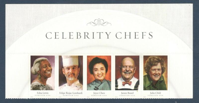 4922-26 Celebrity Chefs With Header Strip Of 5 Mint/nh Free Shipping