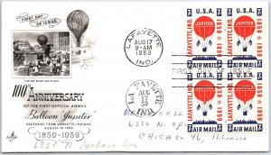 U.S. FIRST DAY CENTENARY OF THE FIRST OFFICIAL AIRMAIL BALLOON JUPITER BLK (4) E