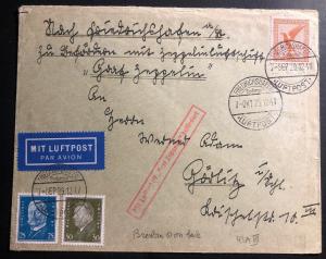 1929 Germany Graf Zeppelin LZ 127 FFC Airmail Cover to Görlitz