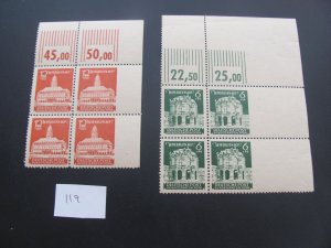 GERMANY SBZ 1946 MNH CERT. JASCH MI. 64aC/64aC UR(2) &65bAUR(2) PB XF (119)RARE!