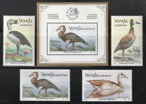 1987 South Africa - Venda - Sc 161-164 - MNH VF - 4 pairs & 1 MS - Waterfowl