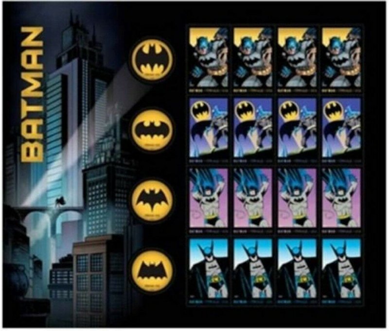 Batman DC Comics Sheet of 20 Forever Stamps Scott 4928-35 