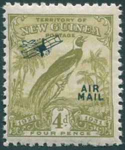 New Guinea 1931 4d olive-green Air Mail SG168 unused