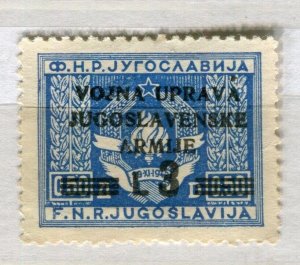 YUGOSLAVIA; Istria 1942/45 arms Optd. Vojna Uprava Jugoslavenske Armije 3L.