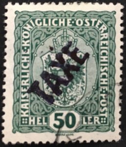 ITALY 1918 - Trentino - Sassone Tax BZ3/ 43 cv 2800$ used RARE