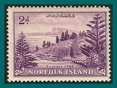 Norfolk Island 1947 Ball Bay, 2d mint #4,SG4