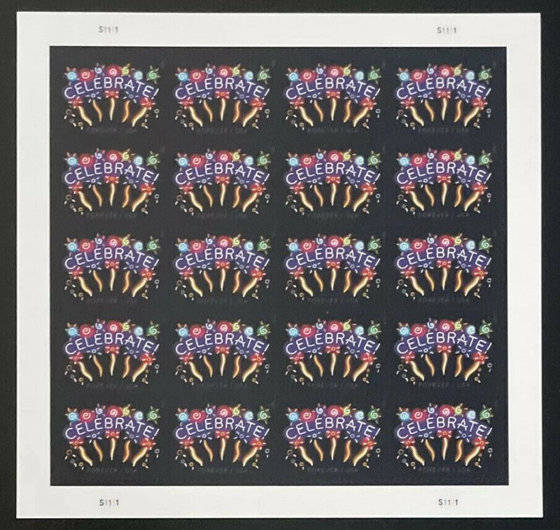 Scott 4502 CELEBRATE Pane of 20 US Forever  Stamps MNH 2011