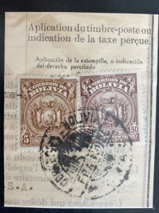 1930s La Paz Bolivia Custom Duty International Parcel Post Receipt Piece Cover