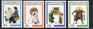 CENTRAL AFRICAN REPUBLIC #506-509 1982 NORMAN ROCKWELL MINT VF NH O.G