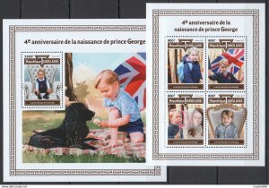 2017 Togo Royal Baby Prince George & His Dog #8775-78+Bl1535 ** Fd0653