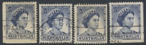 Australia SG 314 - SC# 319/319a Booklet imperf positions 1959 Used as per scan