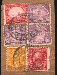 USA Stamps *WALL STREET STATION* NY Oval Postmark Piece ex Collection SS3852