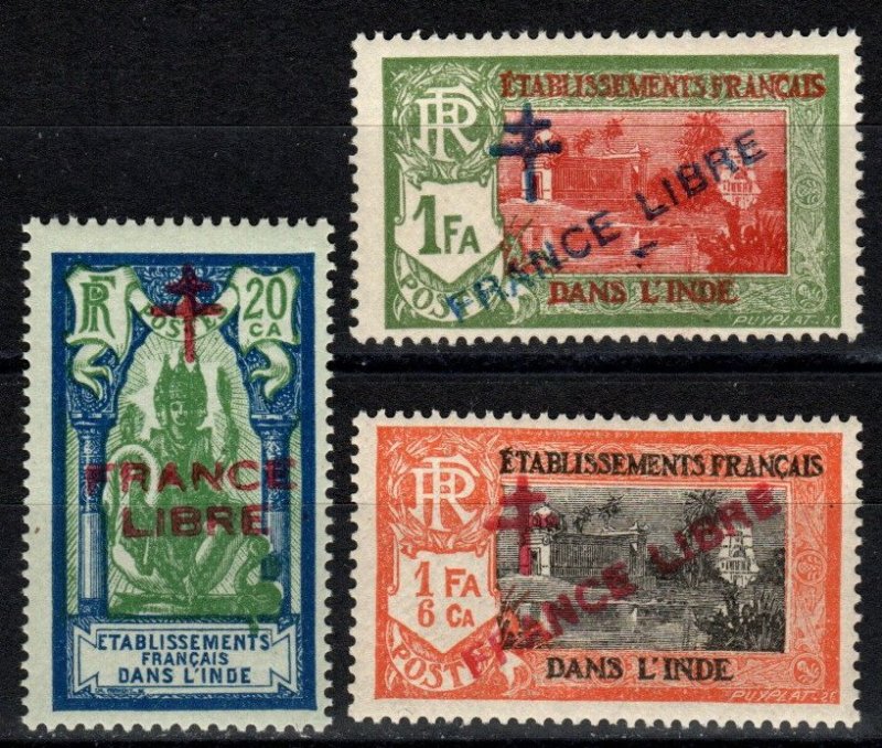 French India #164-6  MNH CV $8.05 (Z9758)