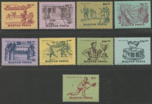 HUNGARY Sc#B243-B251 1965 History of Tennis Complete Set OG Mint Hinged (ab)