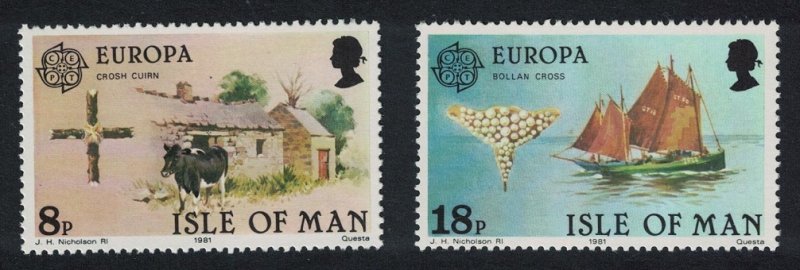 Isle of Man Cattle Ships Europa Folklore 2v 1981 MNH SC#191-192 SG#195-196