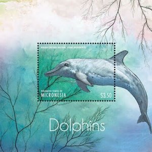 Micronesia 2013 - Marine Life Dolphins - Souvenir Stamp Sheet Scott #1027 - MNH