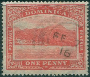 Dominica 1908 SG48b 1d red Roseau from the sea FU