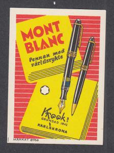 Denmark Poster Stamp  MONT BLANC FOUNTAINPEN