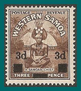 Samoa 1940 Chief Surcharge, MLH  #185,SG199