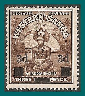 Samoa 1940 Chief Surcharge, MLH  #185,SG199